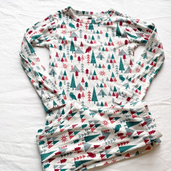 Tea Collection Kids Winter Woodland Pajama Set Size 8 - Picture 1 of 11
